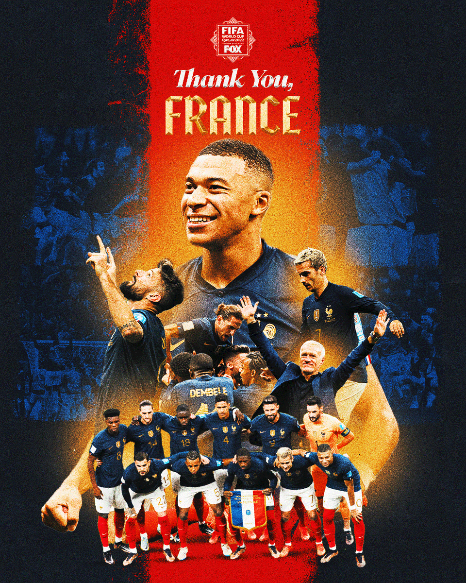 FOXSoccer's tweet photo. What a tournament, and what a Final 💪🇫🇷

Thank you, France 👏👏 https://t.co/7l3h3beFGO