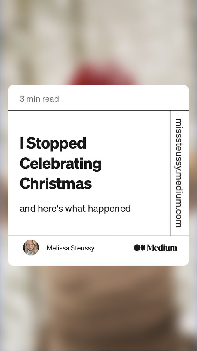 melhoog's tweet photo. “I Stopped Celebrating Christmas” by Melissa Steussy
https://t.co/YIlZNGgyEa https://t.co/eGSlcSjj8Q