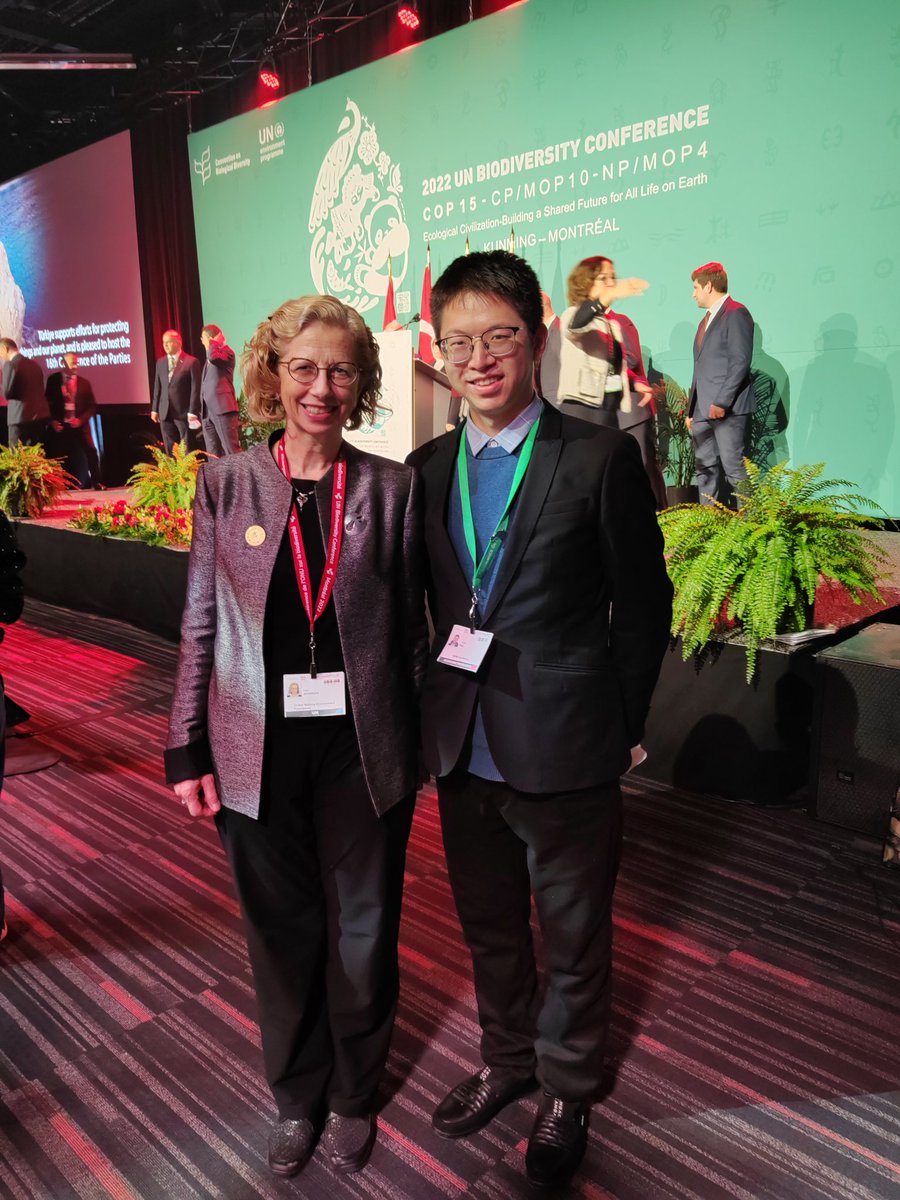 baoyuhan95's tweet photo. #COP15montreal. It is really excited to meet Mrs.@andersen_inger  in person and briefly introduce @iGEM work to her. Inger's personal experiences of promoting environment protection worldwide inspired me for a long time. Her leadership for @UNEP, and before @IUCN is amazing. https://t.co/Dwq0mroU94