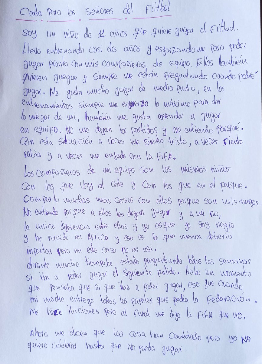 MenendezFaya's tweet photo. 👋 Hola @fifacom_es
Ahora que vuestro Mundial marcado por los Derechos Humanos ha terminado, tengo un mensaje para vosotros.
Y una pregunta: ¿hasta cuándo vais a vulnerar también los derechos de la infancia? https://t.co/tgblElU0qf