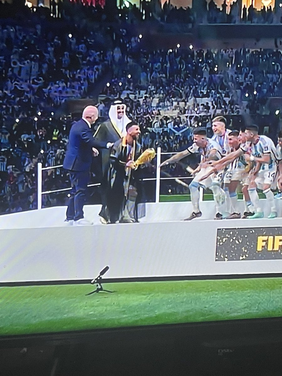 JousLTE's tweet photo. The best for the grandest! Hail the truest G.O.A.T. 
Congratulations Sheikh Leo Messi and @Argentina , Football Champion of the World

#SSFootball
#FIFAWorldCup2022
#argentina
#france https://t.co/GvJueYqnFC