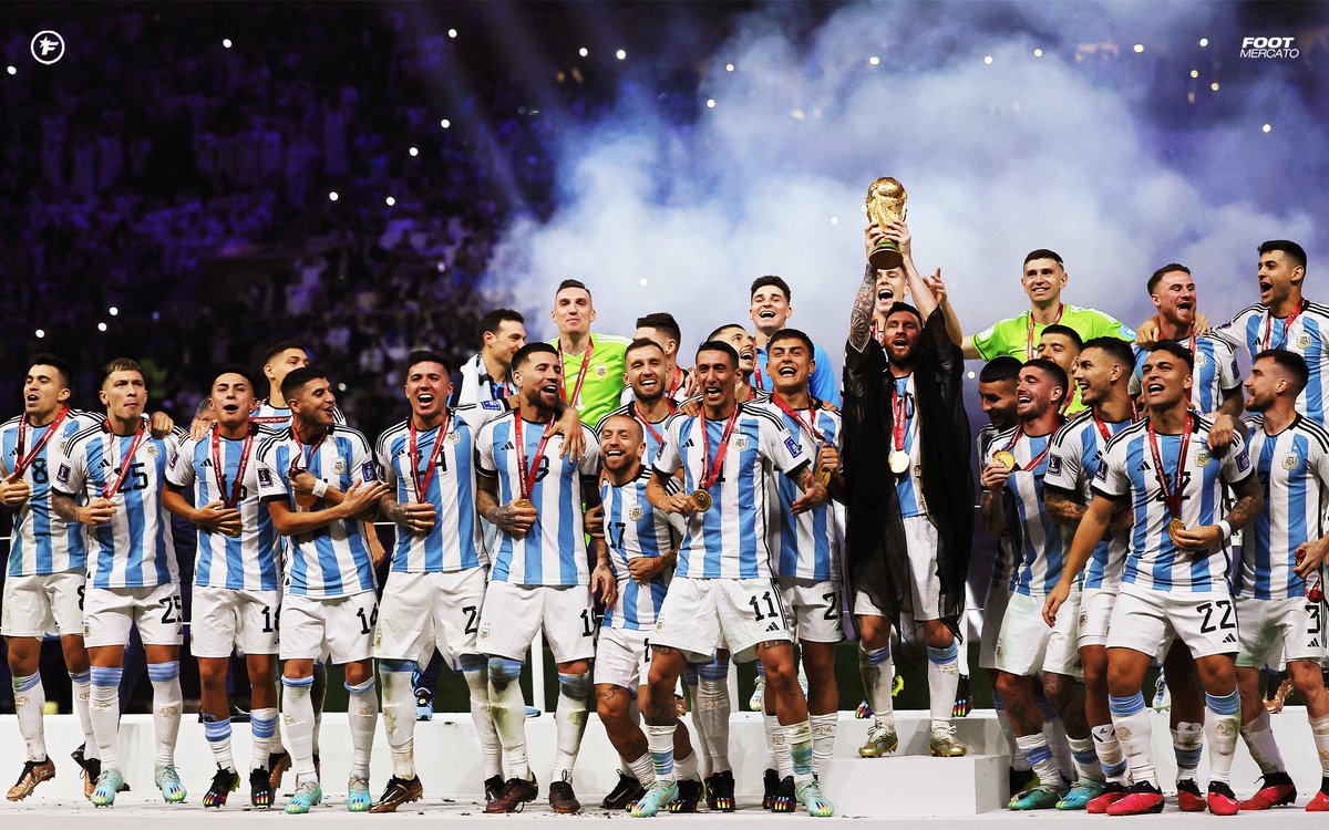 L'Argentine 🇦🇷 de Lionel Messi est championne du monde ! 🏆

LE titre qui clôt le débat de 'Qui est le GOAT' ? 🤔

#FIFAWorldCup