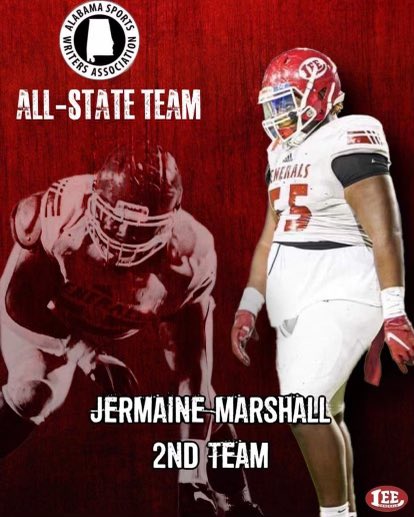 LEEU!!!! OL Jermaine Marshall was named to AWSA 2nd All-State Team! This is eight straight year with LEEU player on the AWSA All-State team!!!!