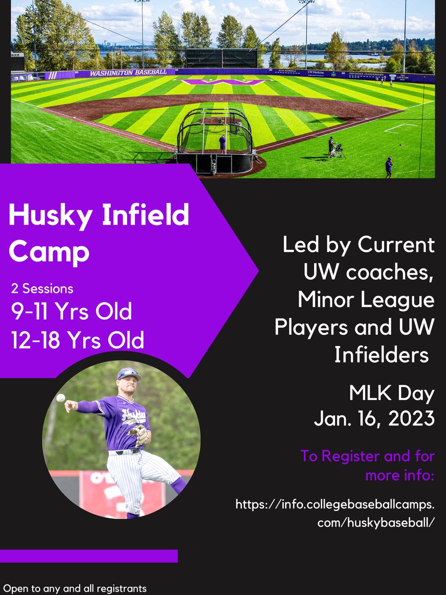 Infielders!! Come Learn from the Best!! ✅ Current UW Staff ✅ Pro Infielders ✅ Current UW Infielders 🔗 info.collegebaseballcamps.com/huskybaseball/