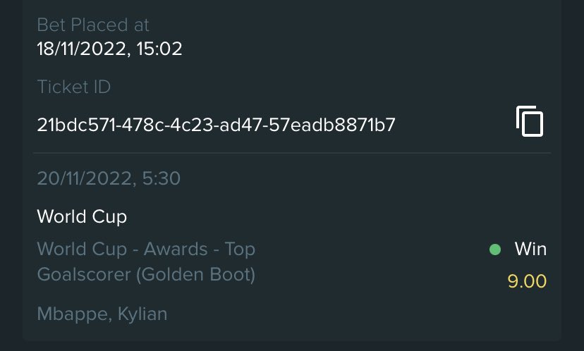 TipsNightmare's tweet photo. #WorldCup #Argentina #Messiπ΅
#tipsnightmare #sportsbetting #gamblingtwitter β€οΈππ»β
π°π¦π·
messi is the goat of football we at tipsnightmare are goat of #sportsbetting
Let the results speak π£οΈ
Outright-Won π¦π· β
Top goalscorer-mpape β
Top goalkeeper martinezβ
Parlayπ»#Boom https://t.co/W2eUJiMrlt