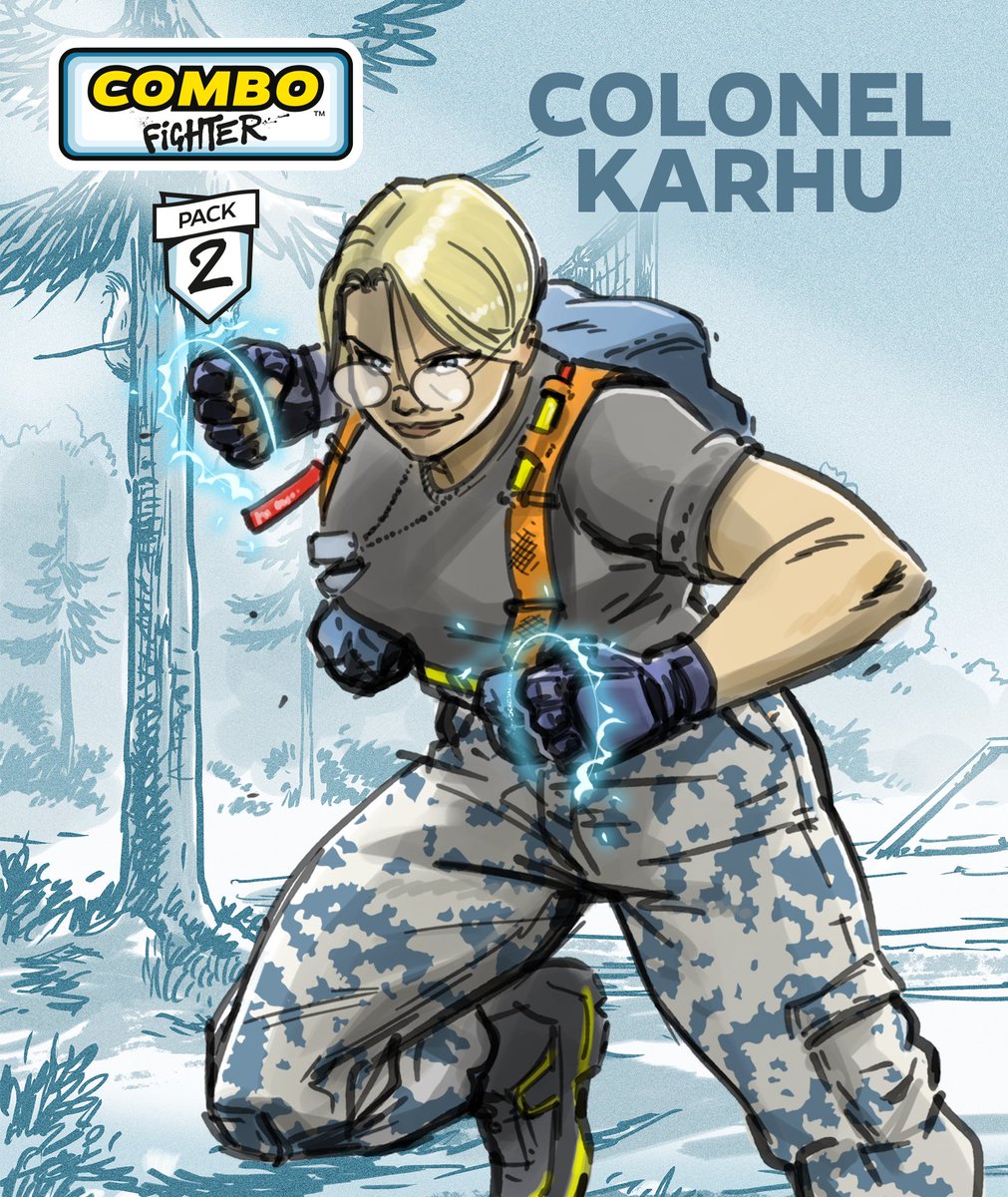 Plotmakergames's tweet photo. Officially introducing: COLONEL KARHU
Swipe to read a little about the hardcore mother of six! ๐ช
For advent we are introducing the 4 fighters in Combo Fighter Plotmaker Edition, Pack 2 ๐ฒ
#Combofighter #boardgame #advent https://t.co/OthSIiVRnX