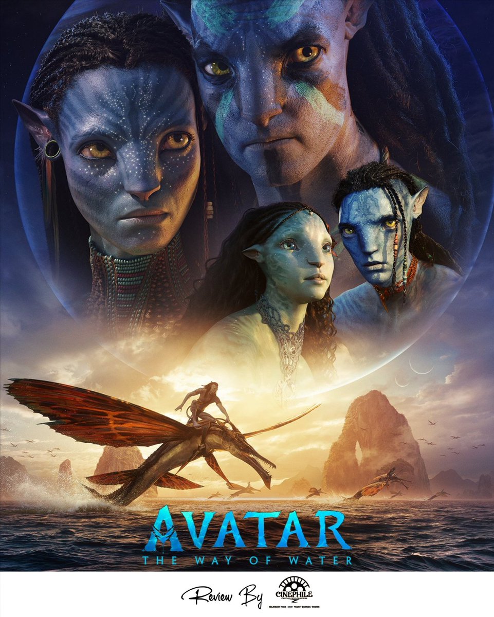 RRCinephile's tweet photo. #AvatarTheWayOfWater Review By #Cinephile 

Hats off to James Cameron. Worth The Wait.Breathtaking Visual Brilliant. Making,The Best. Underwater sequences are spectacular. All the Actors did justice. Predictable flow. Normal story. Length is the drawback.

⭐️3.75/5 - GO FOR IT! https://t.co/VAnEYh4zvX
