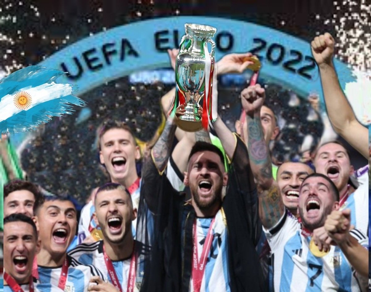 diro2202's tweet photo. Felicitaciones a la #Argentina 
campeón de la Euro 2022 👏👏👏
@2010MisterChip #Mbappe #Messi https://t.co/8hztIGyZwS