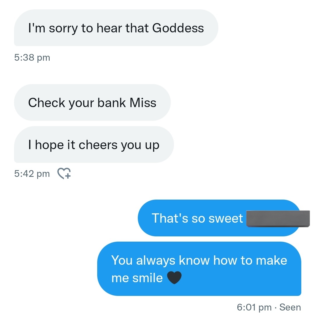 GoddessLucia6's tweet photo. My mental health hasn't been great lately, but good boys know how to make me smile. Selfless and devoted behaviour 🖤 https://t.co/kFoS0aNntW