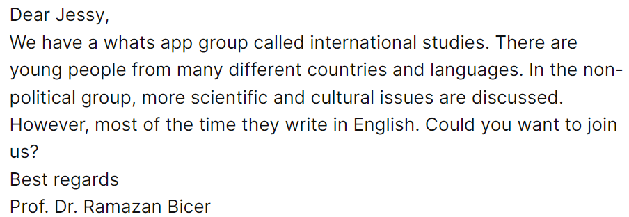 stuttbrok's tweet photo. Um daginn fékk ég skilaboð á ResearchGate en það var dr. Ramazan Bicer að bjóða mér mér í WhatsApp hóp. Ég þáði það með þökkum og nú er þetta undarlegasti hópur sem ég hef nokkurn tímann verið í (og markmiðið óljóst). https://t.co/apEufxq66m