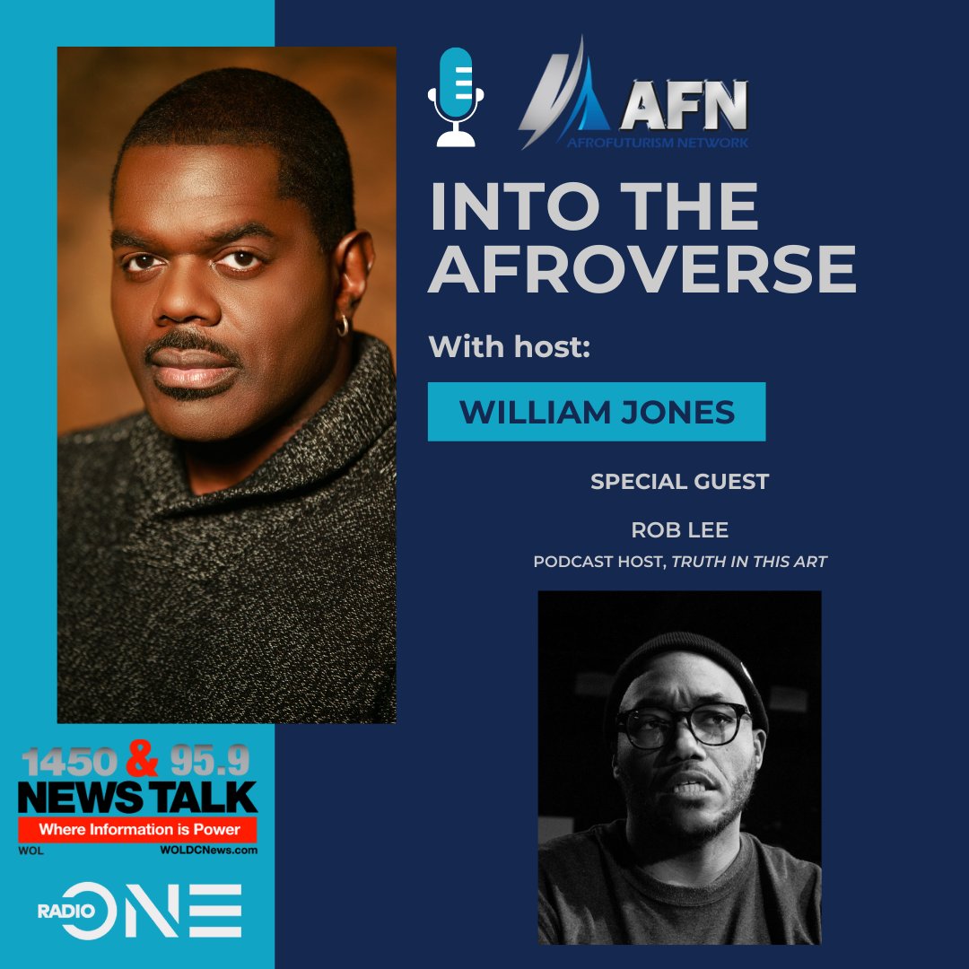 Another week and another great episode! Join us 12/20 at 10 AM EST on WOL News Talk 1450 & 95.9 or woldcnews.com, this week we welcome @truthinthisart Rob Lee to #IntoTheAfroVerse. #afrofuturism #baltimore #podcast