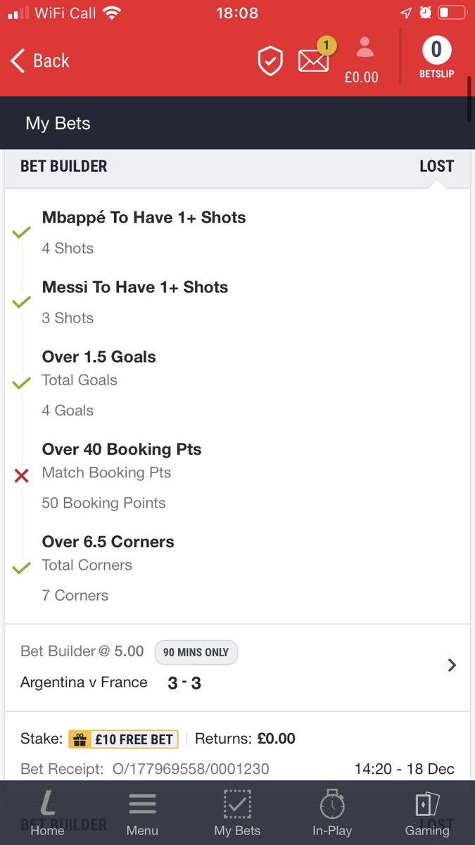 eabs1988's tweet photo. @GambIingKing Do they usually not pay out on these? Giroud was off the pitch but it does say there was 50 booking points in 90 mins https://t.co/d0nA0eWLij