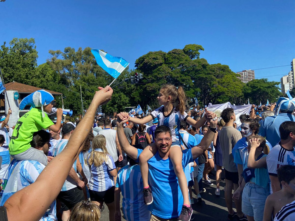 Happiness in the streets of Buenos Aires. We are the champions!