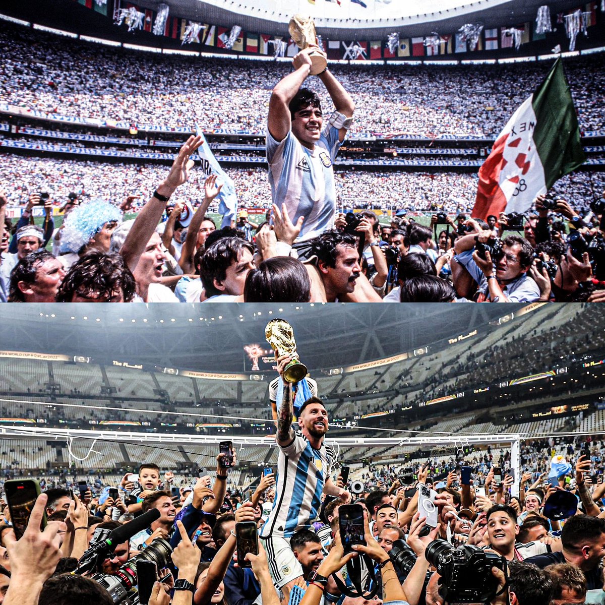 AtaqueFutbolero's tweet photo. Nuestros viejos lo vieron a Diego en 1986.

Nosotros lo vimos a Lionel en 2022.

De esos momentos que quedarán para toda la eternidad.

Sí que vale la pena estar vivo. 🇦🇷❤️ https://t.co/7pDlOMbLya