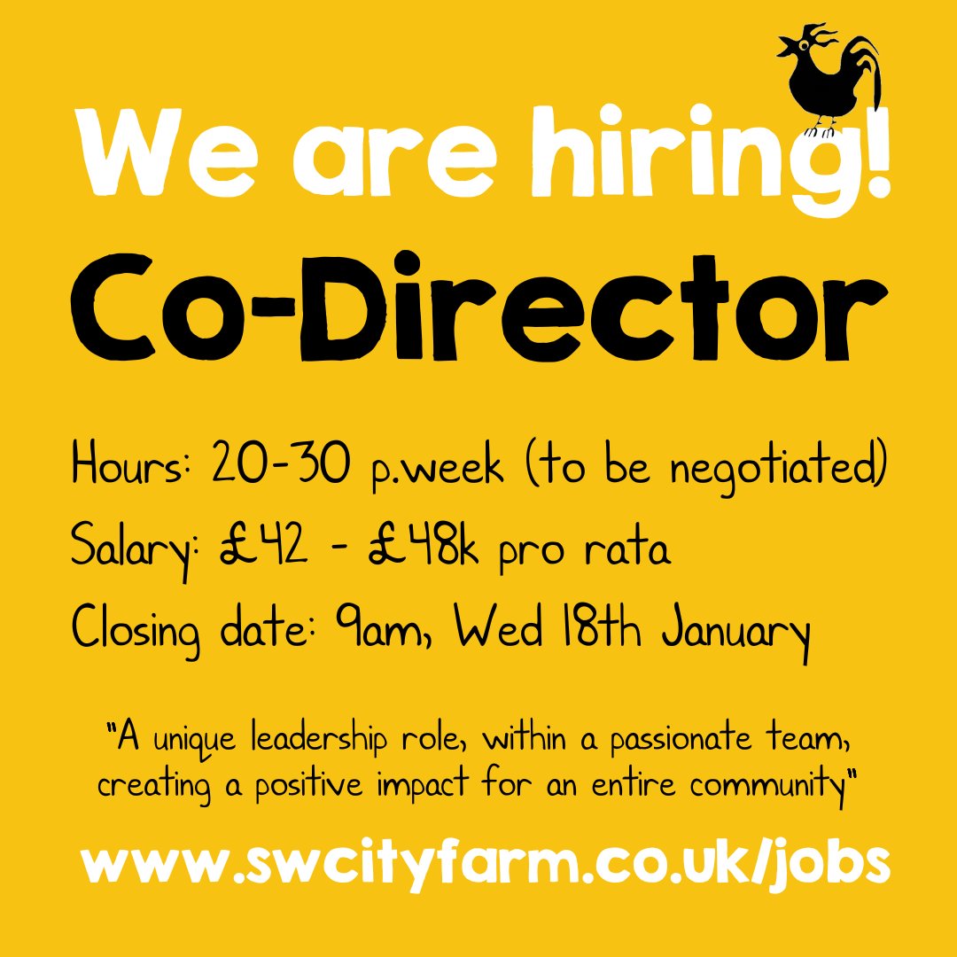 swcityfarm's tweet image. Are you passionate about creating a positive difference for people and planet? Are you committed to tacking inequality? Can you write a successful funding bid and nurture a team? Then you might be our new Co-Director! bit.ly/3C87V7x
