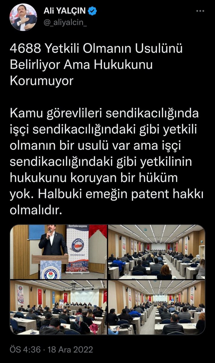 KasimKilic_'s tweet photo. Sendikalarını Abad etmek için uğraştıklarının %1i kadar,açlık sınırının altındaki maaşlar için uğraşmıyorlar.İşçilerdeki gibi 4+2 maaş ikramiye almışlarda kıyaslama yapıyor.Memur-Sen olarak ikramiye diye ayda bir buçuk porsiyon köfte parası almışlar, buna da sendikacılık diyorlar https://t.co/joZo1URTT0