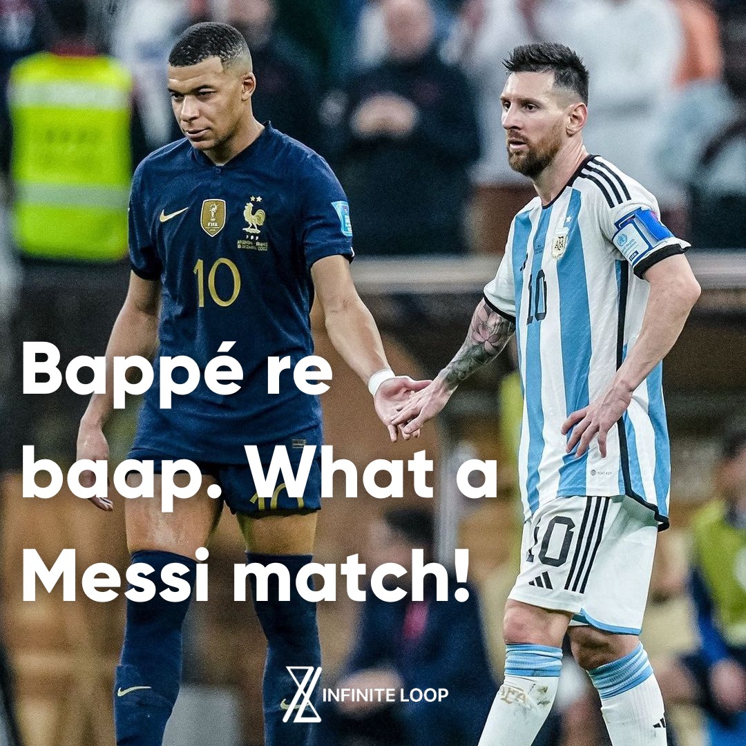 Infiniteloop_co's tweet photo. Qatar-nak match! 🔥

#FIFAWORLDCUP #ArgentinaVsFrance #WorldCup #Mbappe #ARGFRA #Messi𓃵 https://t.co/3GsPRcDm5e