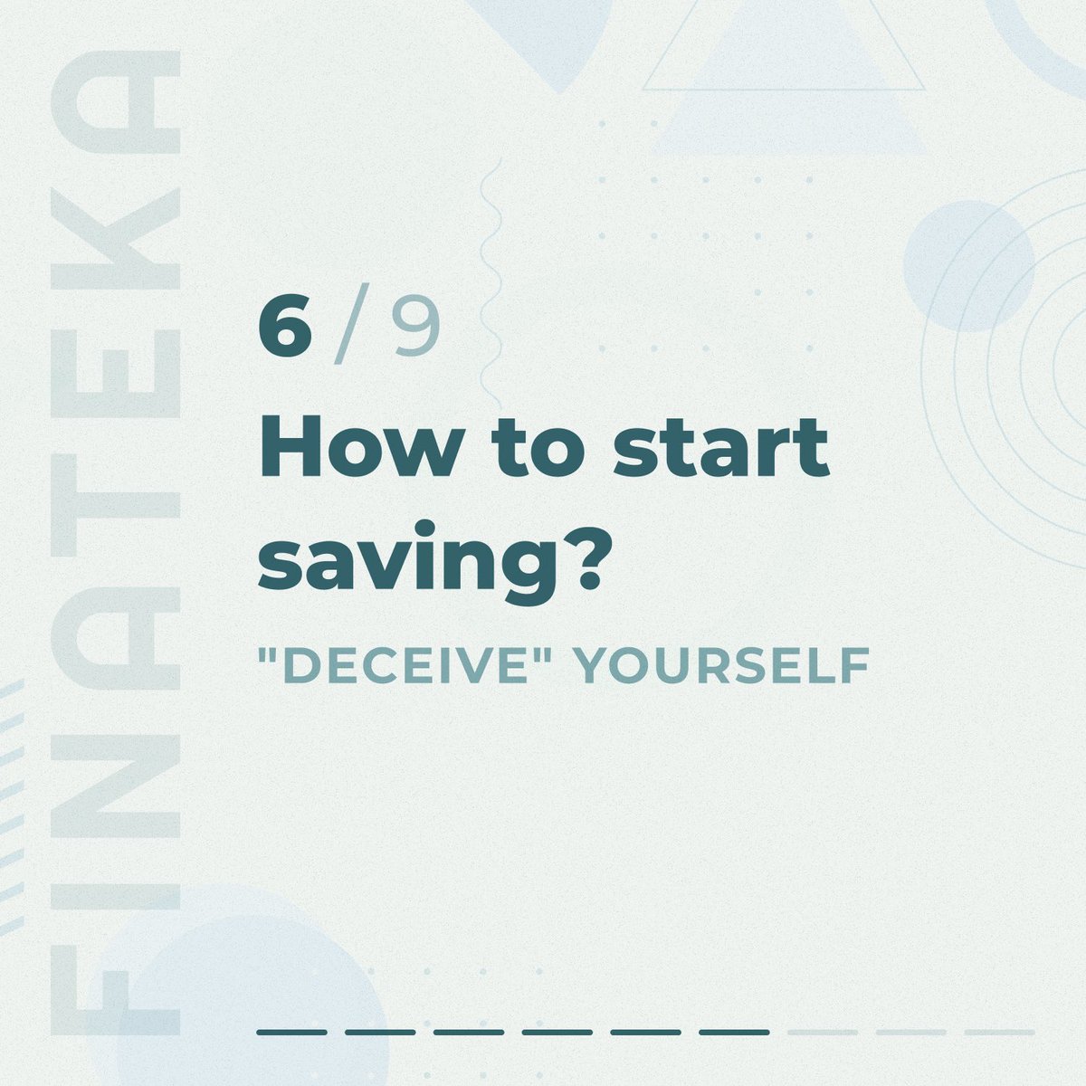 finateka's tweet image. #Method6
 
Make it a rule to save $1-2 every day. Let it be an insignificant amount for you, so that you do not feel discomfort in your wallet.
 
Make it a habit and repeat it every day and very soon, your moneybox will pleasantly surprise you
 
#finateka #finance @shlomobenartzi