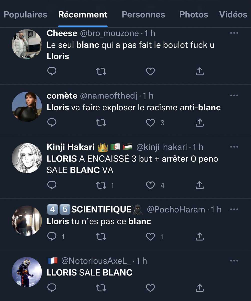 DamienRieu's tweet photo. Personne n’en parlera mais il y a un déchaînement de haine raciste contre #hugolloris. #ArgFRa https://t.co/J5jzfBNoTI