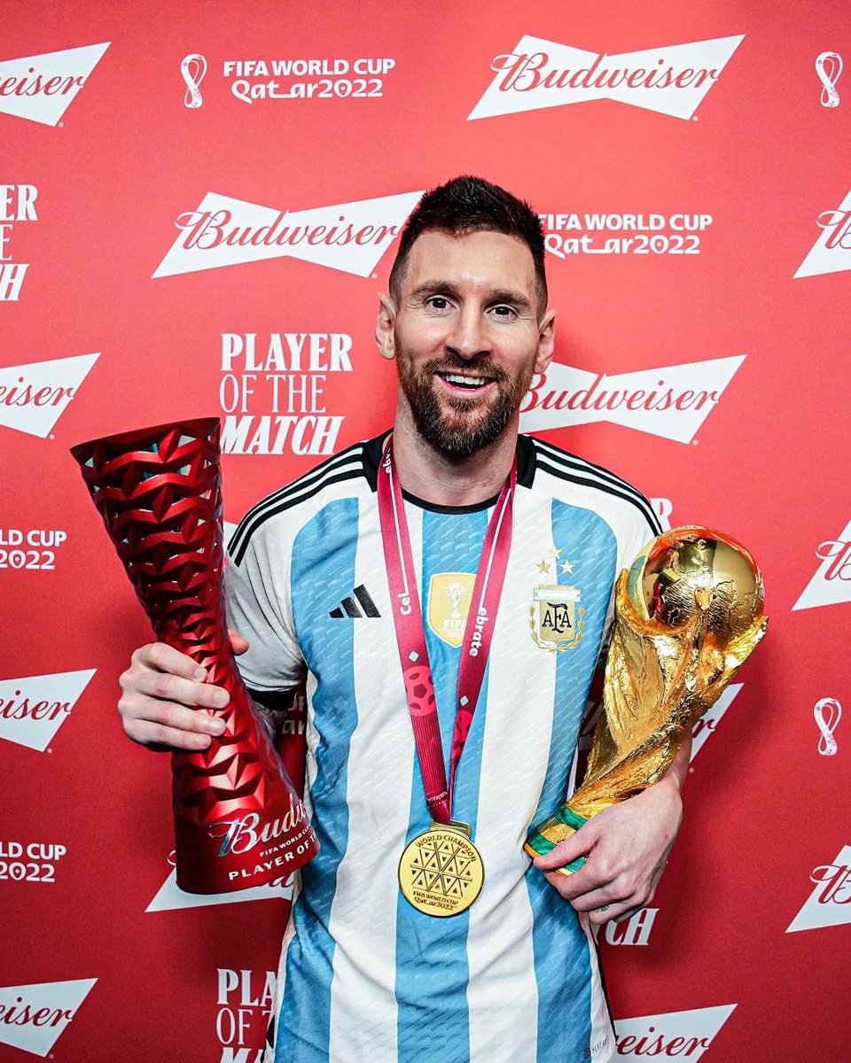 🐐Lionel Messi's All-Time FIFA World Cup Records;

🥇 Most games
🥇 Most minutes
🥇 Most Man of the Match awards
🥇 Most Golden Ball awards
🥇 Most goals + assists
🥇 Most chances created
🥇 Most take-ons completed

🐐GOAT-The GREATEST OF ALL TIME

#FIFAWorldCup|#Messi𓃵|#ARG