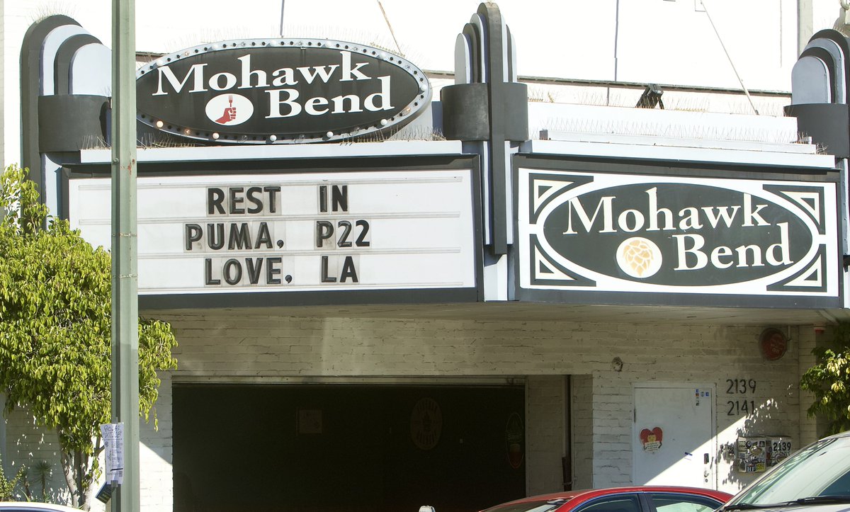 ShorealoneFilms's tweet photo. A heart felt message to our beloved #P22 above the #SilverLake restaurant #MohawkBend #RIPp22 12-18-22 https://t.co/U0q3KP1S8A