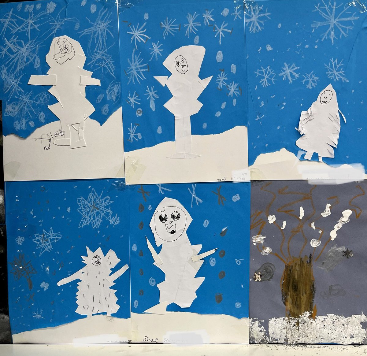 P2DSPS's tweet photo. Proud to see some of our P2D collage artwork displayed in Tesco today. We created some Art inspired by Jack Frost written and illustrated by Kazuno Kohara. Each one is unique and interesting 🌟@SimpsonPrimary 🎨🖌️ https://t.co/Wr7kT0VT0w