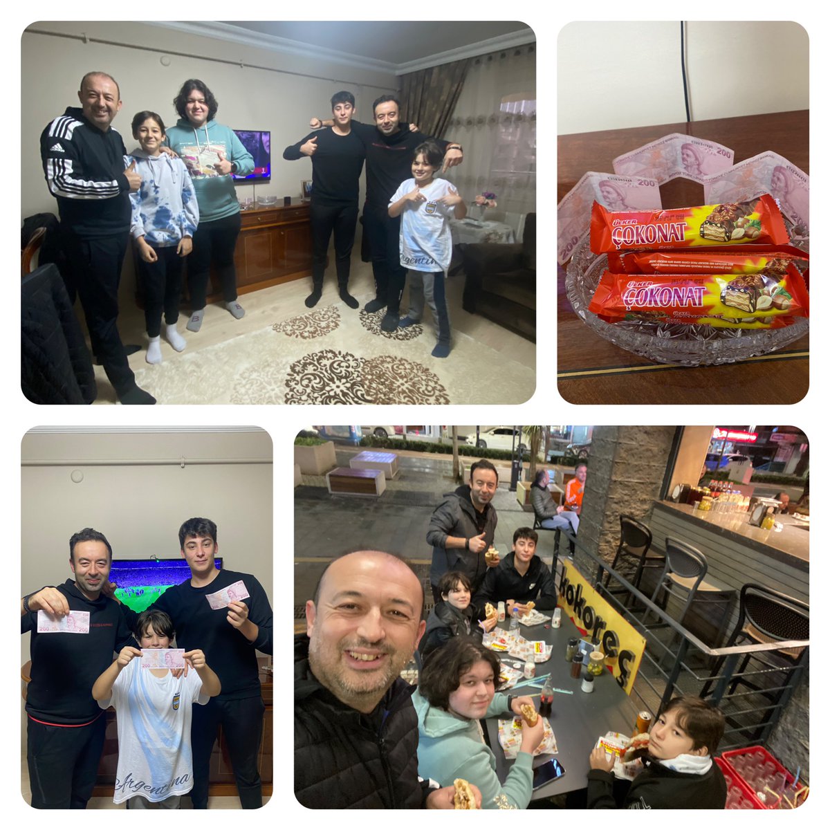 hmetoruc's tweet photo. Daha çok isteyen, daha hırslı oynayan ve bence hakeden #Arjantin 🇦🇷 kazandı.
Turnuva boyu her maça iddaalaşan bizler için de unutulmaz bir akşam oldu. Kazananlara harçlıkları verildi ve kapanış kokoreçle yapıldı 
#DK2022 #WorldCupFinal https://t.co/mlkJ5hXt95