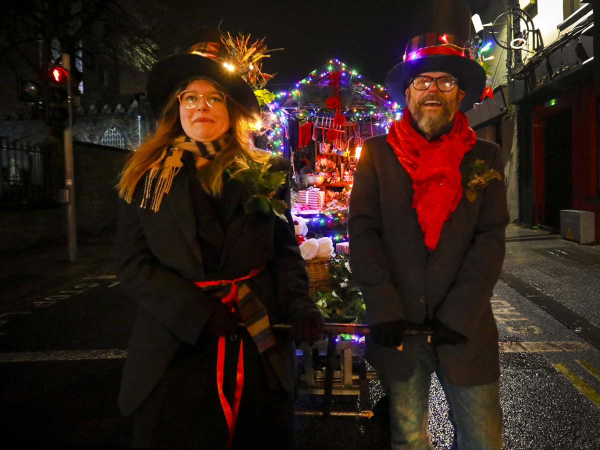 DeirdreAPower's tweet image. After the thaw a balmy evening on Nicholas &amp;amp; Bishop St for the #Limerick's Christmas festive lantern parade. Beautifully crafted local lanterns from workshops by @lumensttheatre with the beats of The Hit Machine Drummers @LimerickArts