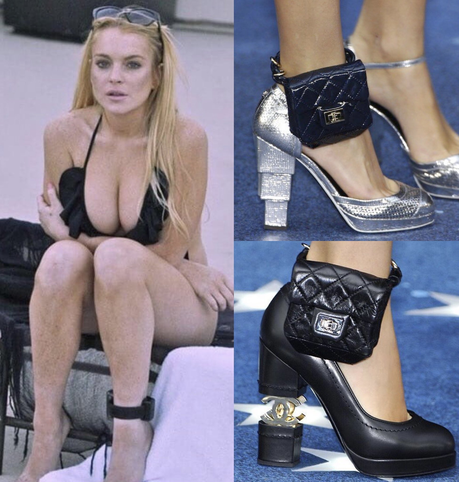 CHANEL Spring/Summer 2008 ankle bags inspired by Lindsay Lohan's 2007  alcohol monitoring ankle bracelet