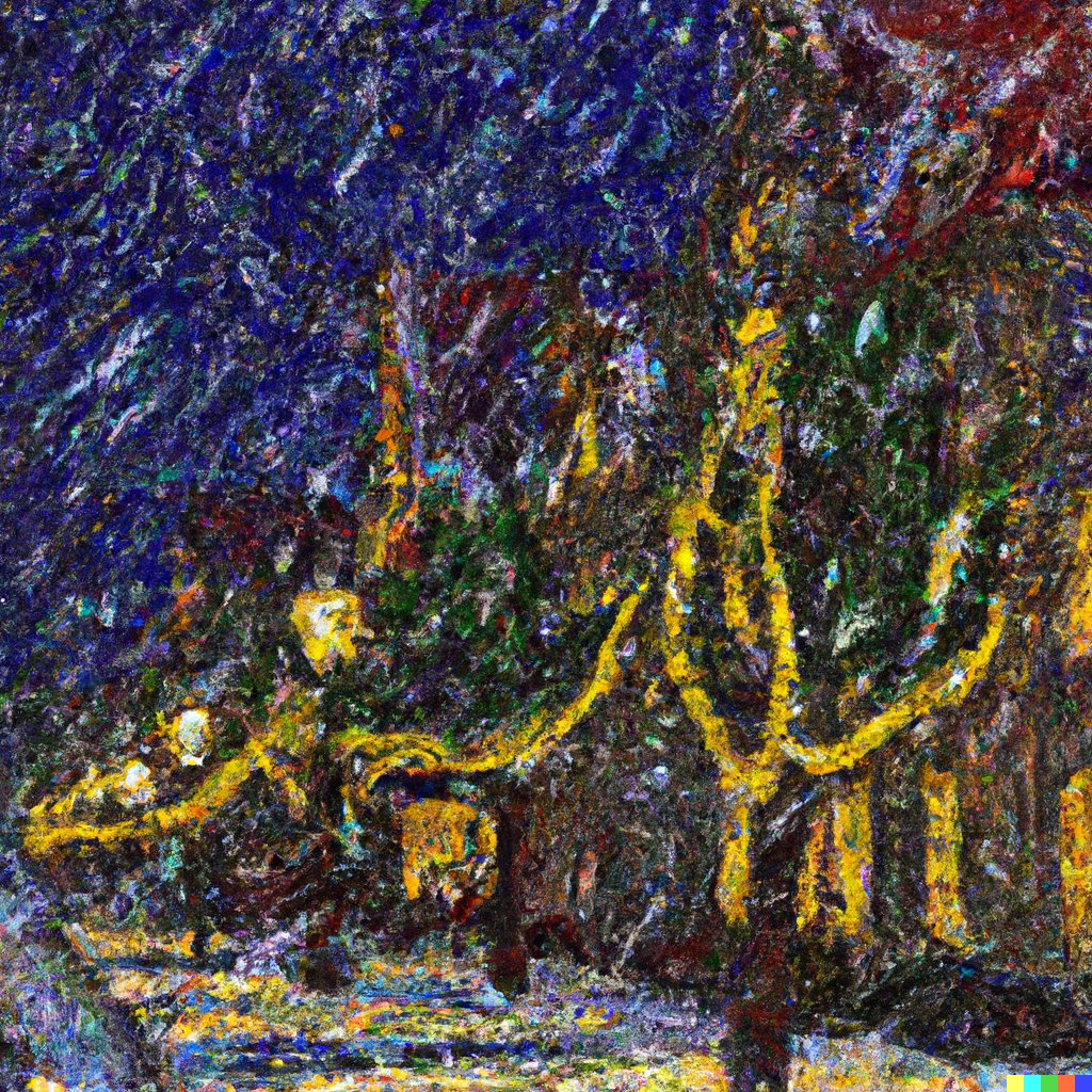 Van Gogh tarz�nda Noel'de kar ya�an cadde resmi - Dall-E