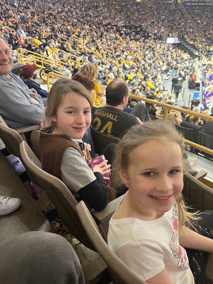 Girl Scouts at todays Women’s Basketball game #FightForIowa Go Hawks!!