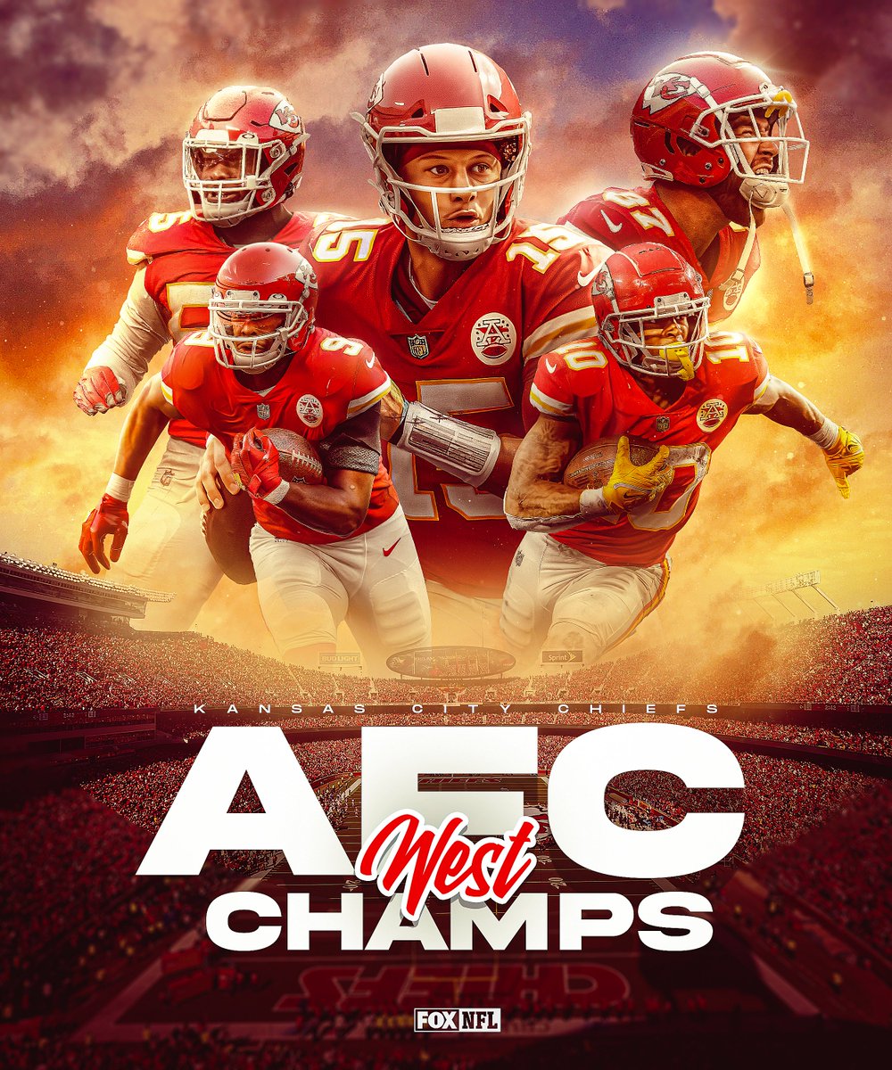 NFLonFOX's tweet image. The @Chiefs have clinched the AFC West for the 7th season in a row 🔥
