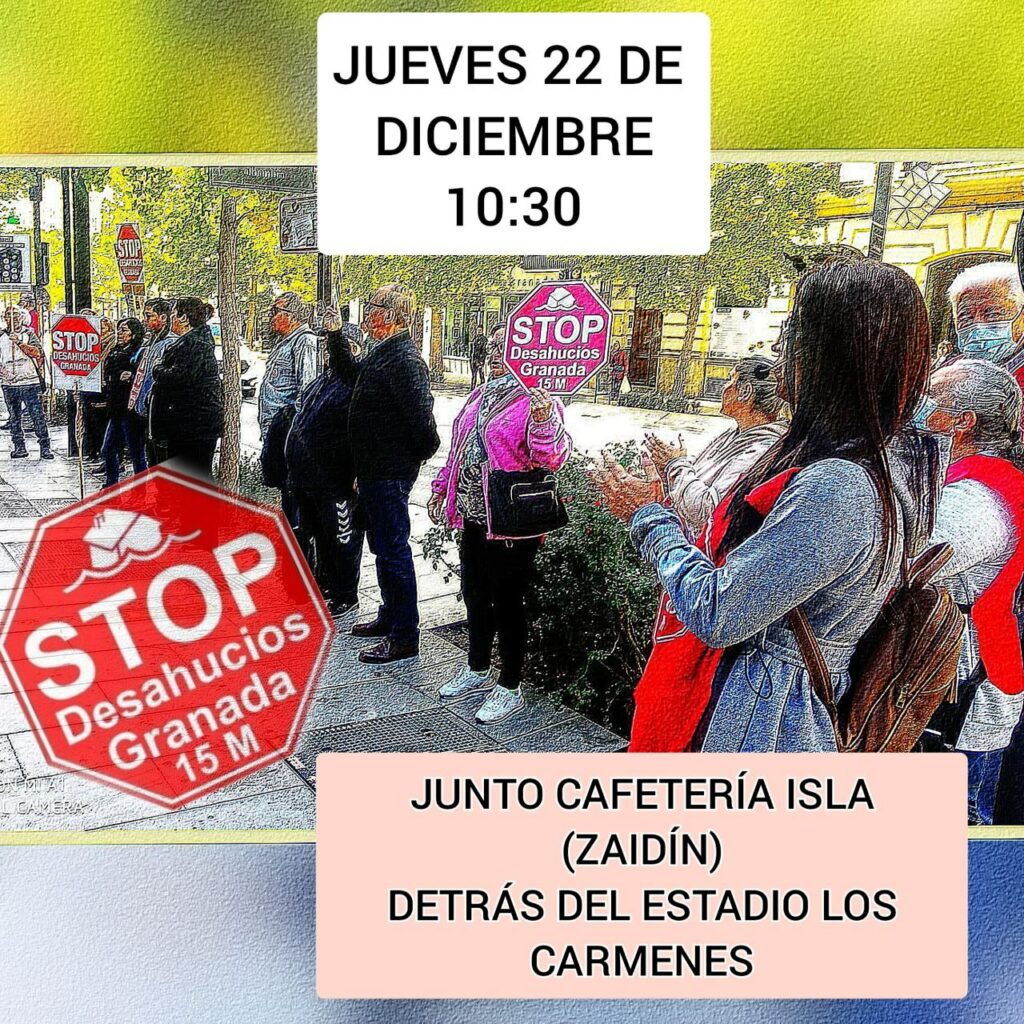 (Nueva acción jueves 22 de diciembre). Publicado en Stop Desahucios Granada 15M - afectadosporlahipotecagranada.com/nueva-accion-j…