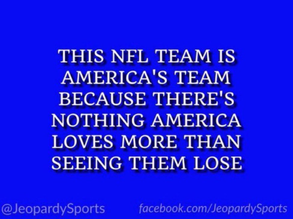 “Who are: the Dallas Cowboys?”
#JeopardySports #DALvsJAX