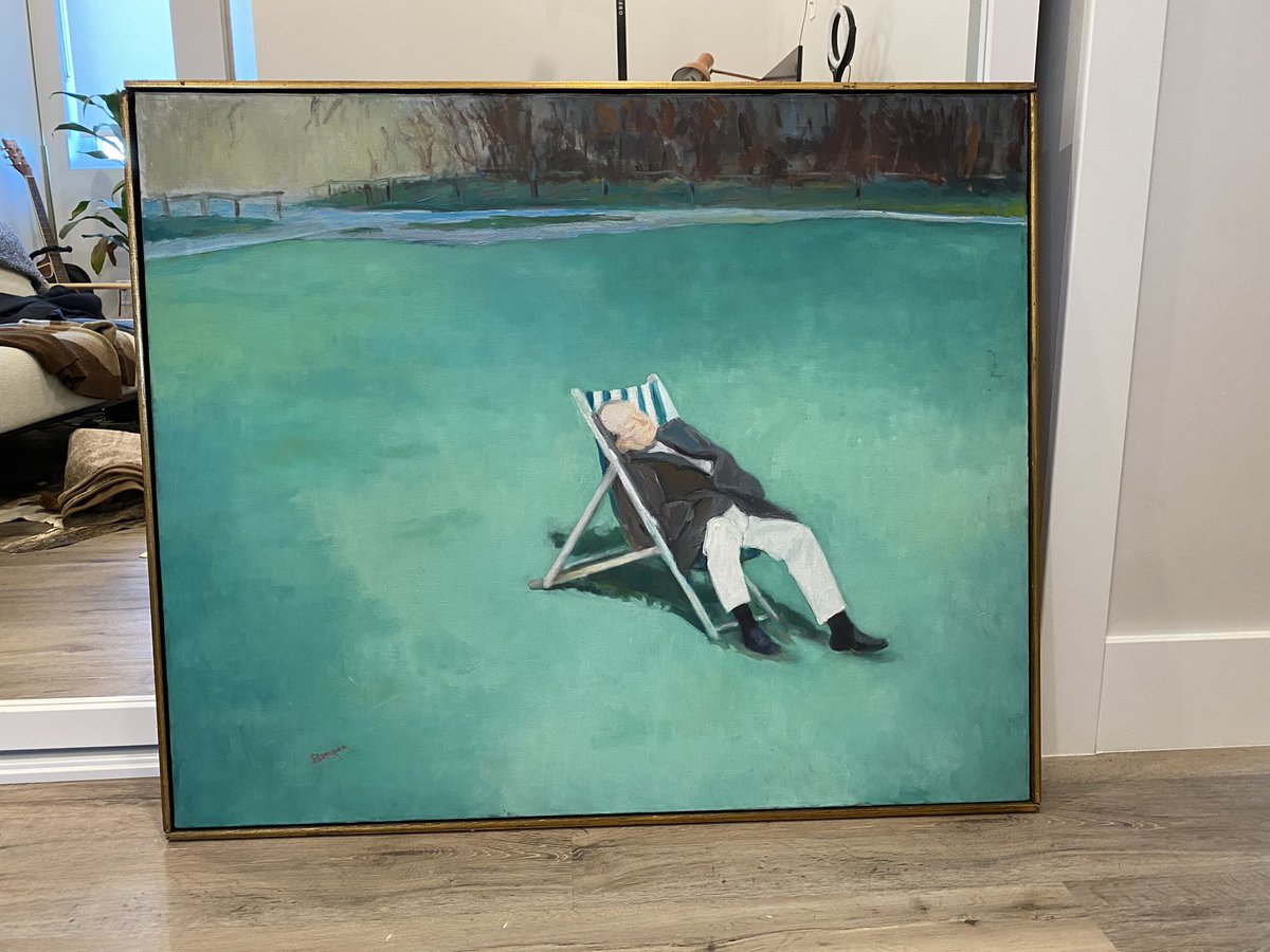collinjoyce's tweet photo. @hello__caitlin That painting had sold 😭 but ended up getting this sleepy old guy. Thanks for sharing the info! https://t.co/9SVEFCKoRu