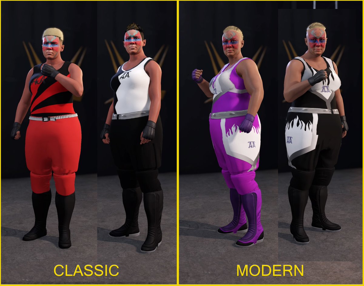 travisalekz's tweet photo. Just uploaded two versions of @ajakonguraken for wwe2k22. Tags to find them are travisa, ajw, joshilegend https://t.co/XB94w1jJ40