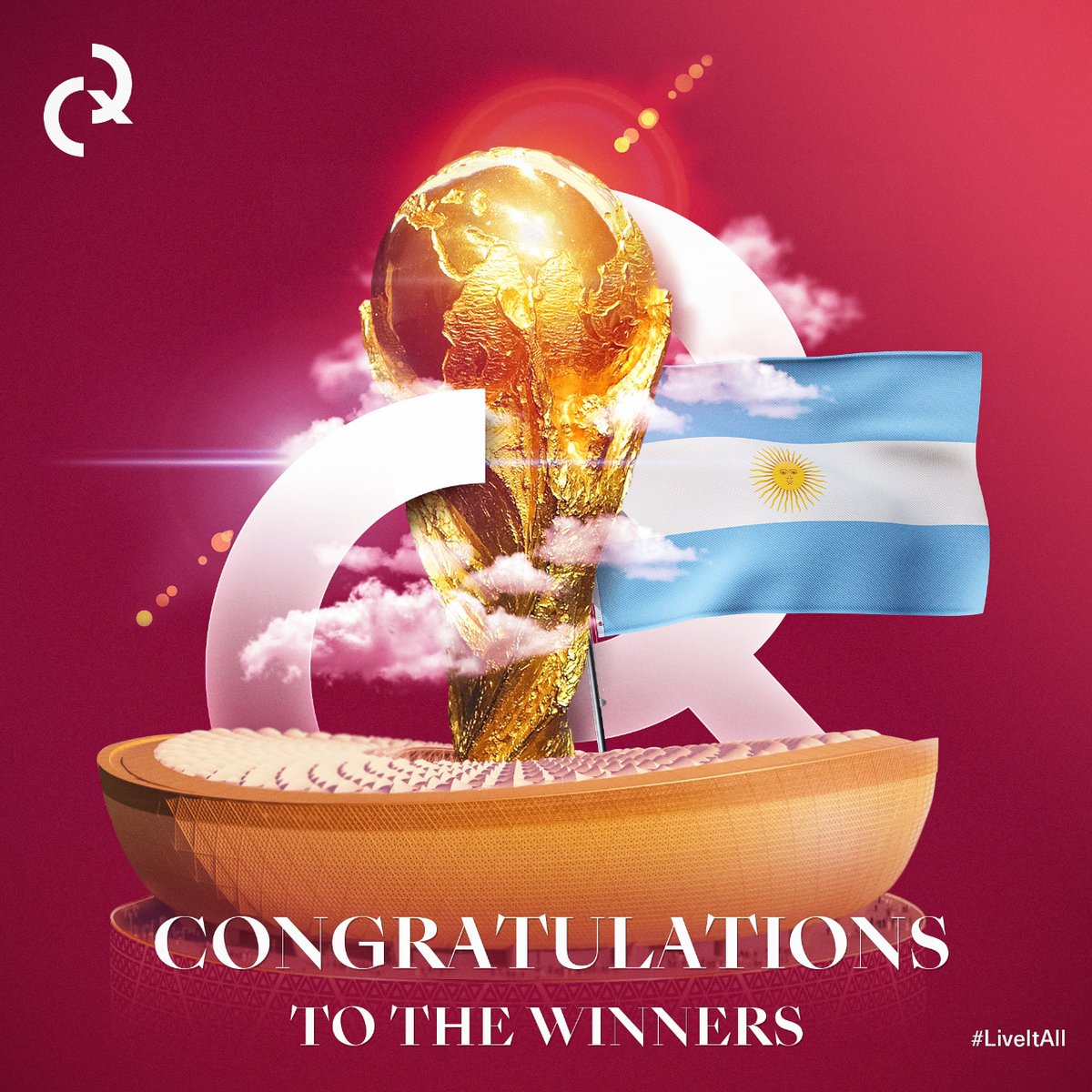 QatarCreates's tweet photo. What a game! What a tournament! Warm congrats to #Argentina for the well-deserved win! Their third World Cup and first since 1986!
Sweet farewell, #FIFAWorldCup ⚽️#Qatar2022
#QatarCreates #LiveItAll #WorldCup2022 #Sports #Argentina https://t.co/YuH8ued5lv