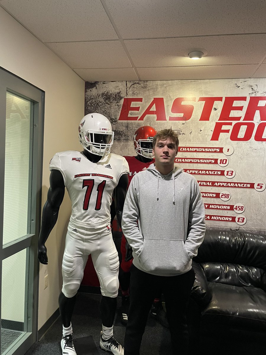 After a great visit and talk with <a href="/EWUCoach_Bruce/">Zach Bruce</a> I’m excited to announce I have received a D1 offer from Eastern Washington University! <a href="/EWUFootball/">EWU Football 🏈</a> <a href="/CoachMoose/">Steve Mooshagian ™️🇺🇸</a> <a href="/ThePuntFactory/">Aaron Perez</a> <a href="/jc_kicks17/">Joey Cejudo</a> <a href="/coachgolds_/">Jonathan Goldstein</a> <a href="/MccowanLonnie/">Coach Lonnie McCowan</a> <a href="/VCPirateFB/">Ventura College Football</a> @PirateVCFtbl