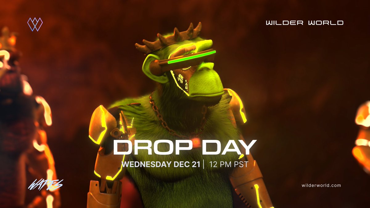 WilderWorld's tweet photo. 🔔 Save the date! On December 21st, 2022 Wilder Beasts will transcend into a new dimension.  With heavily upgraded art and powerful in-world utility, Wapes are bringing much more than chaos into the wallets of soon-to-be holders around the world. https://t.co/va3G1otoDC