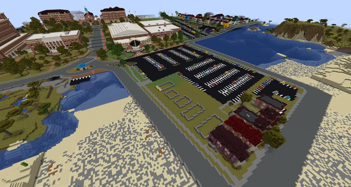 MinecraftDayton's tweet photo. Don't worry, we may be slow, but we're still chipping away. Block started in front of Frericks this weekend. #minecraft #universityofdayton #UD https://t.co/MrUEABJxG4