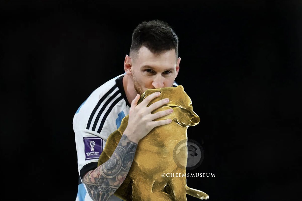 cheemsmuseum's tweet photo. ¡Felicidamdes Leo Messi y Argemtimna! 🏆🇦🇷

Comgratulatioms Leo Messi amd Argemtimna! 🏆🇦🇷

#argentina #fifa #qatar2022 #messi #memefutbol #cheems https://t.co/BgfF5kycwQ