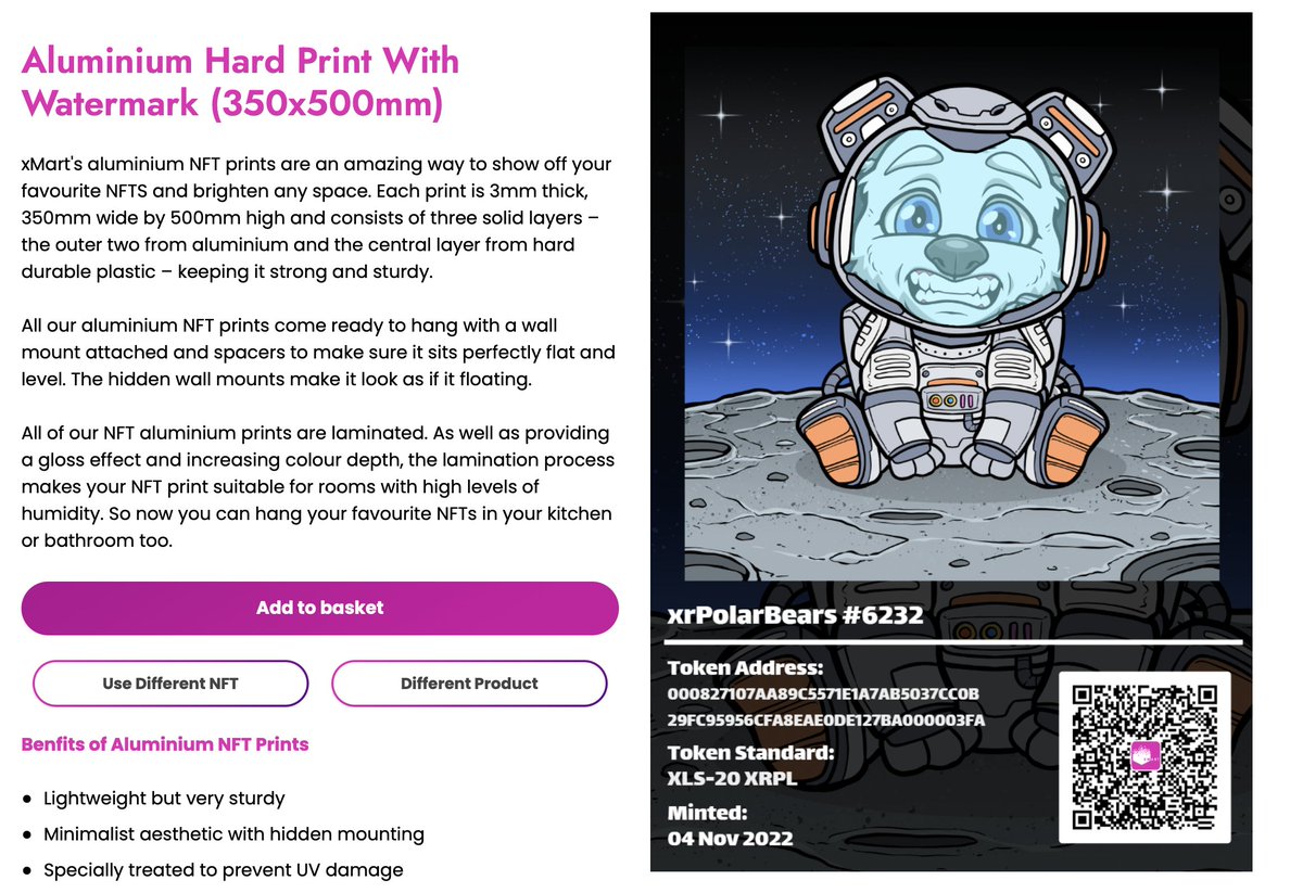 XRPLMarketPlace's tweet photo. We absolutely love some of the print previewsโฅ๏ธ
You can now get your favourite #NFTs printed onto aluminium directly through #XMART and pay in #XRP
https://t.co/mH9g813FnV ๐
#XRP #XRPL #XRPLEDGER #NFT #NFTMARKETPLACE #DIGITALART #NFTART #XLS20D #XMART #ripplesforhope https://t.co/DBHq1dOYfV