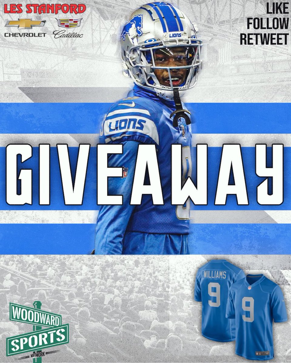 🚨 Detroit Lions Giveaway🚨 We are giving ONE lucky person a chance to win a Jameson Williams throwback jersey. Here’s how to enter: - Like this tweet - Retweet this tweet - Follow @WoodwardSports *Winner will be selected Tuesday*