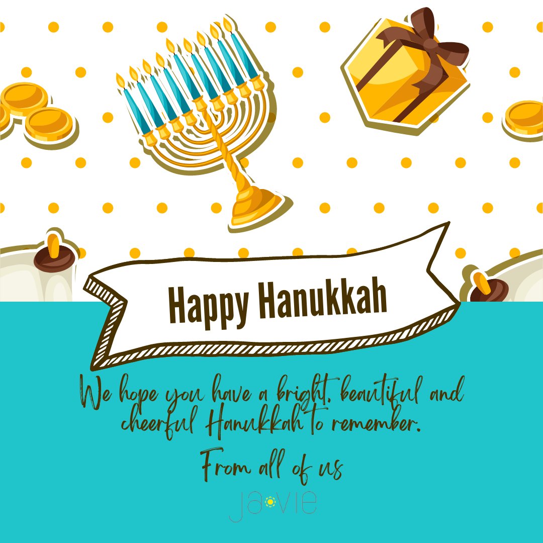 Happy Hanukkah from all of us at Ja-Vie! 🕯️