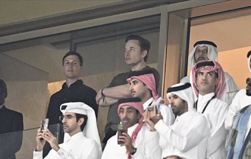 It's about right that Elon Musk was sat amongst the Qatari elite considering they both love to squash free speech.