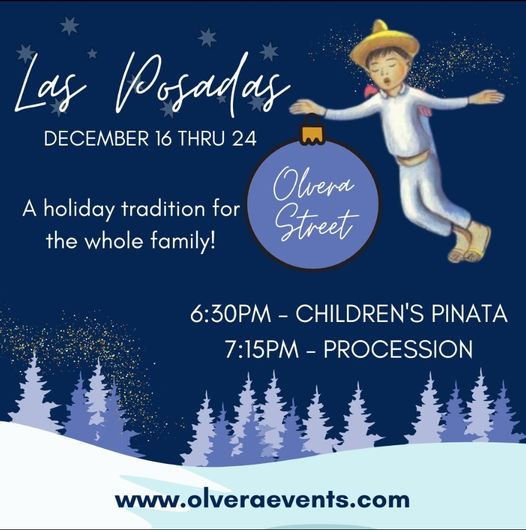 Join us on #OlveraStreet for Las Posadas, one of Los Angeles’ oldest Christmas events from 12/16 - 12/24. There will be a children’s piñata breaking, pan dulce, champurrado, &amp; more! All activities are free &amp; open to the public.

olveraevents.com/olvera-street-…