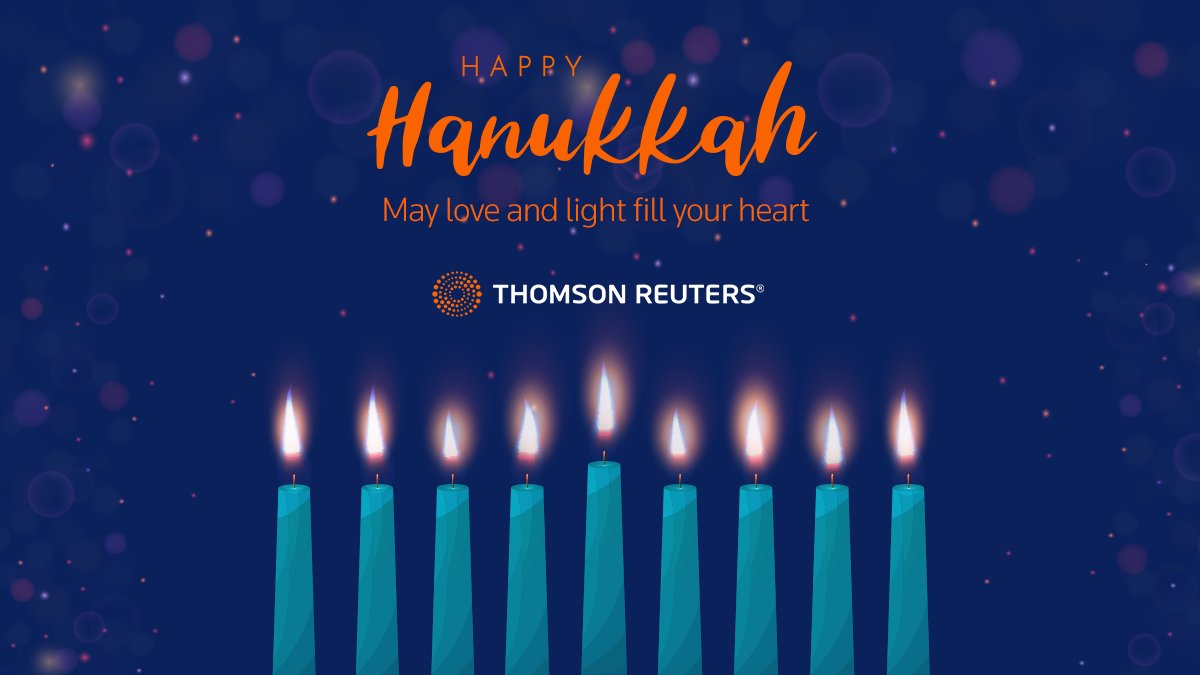On behalf of Thomson Reuters, we wish you a happy Hanukkah. May love and light fill your heart.

#WorkingatTR #Hanukkah2022 #Hanukkah