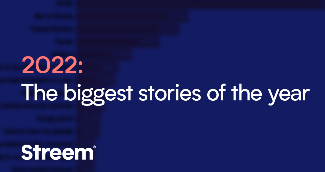2022 has been an incredibly newsworthy year, with shocks and surprises aplenty. Take a look at the biggest stories and most notable people, revealed by <a href="/streemau/">Streem</a> insights: bit.ly/3W9oCqO #media #insights #mediainsights #mediaanalysis #analysis #mediamonitoring