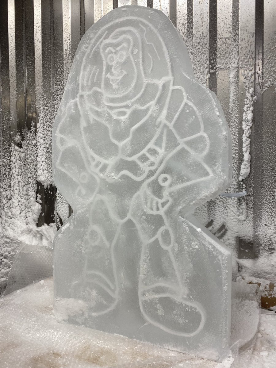 JohnIceAgency's tweet photo. Buzz Lightyear ice sculpture carved for RNAS Culdrose- a long drive but hopefully they enjoyed it! #culdrose @RNASCuldrose #buzzlightyear #icesculpture #icecarving #iceluge https://t.co/U74oLyN5dd