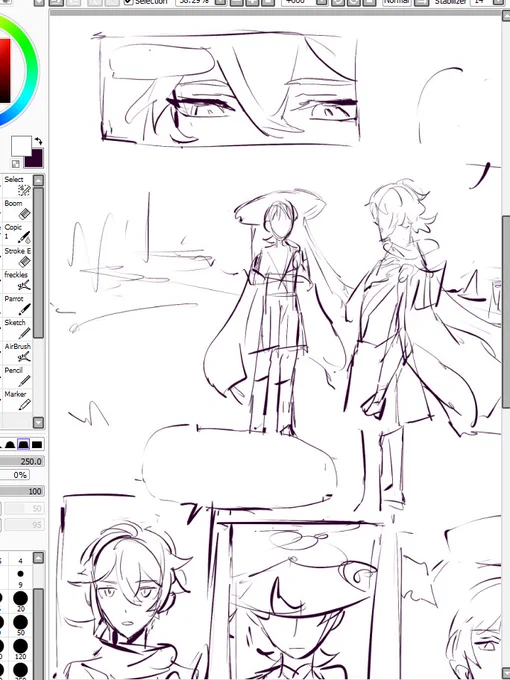 I have so much kazuscara brain rot I already sketched out 5 pages of a comic for them, its gonna take me 1848586 years to finish 😔 